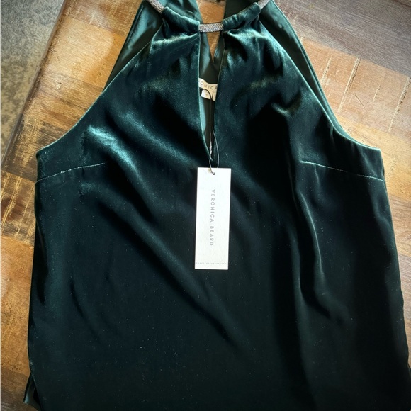 Veronica Beard Green Velvet Blouse. Halter Top / Size 6- New With Tags - Picture 3 of 3